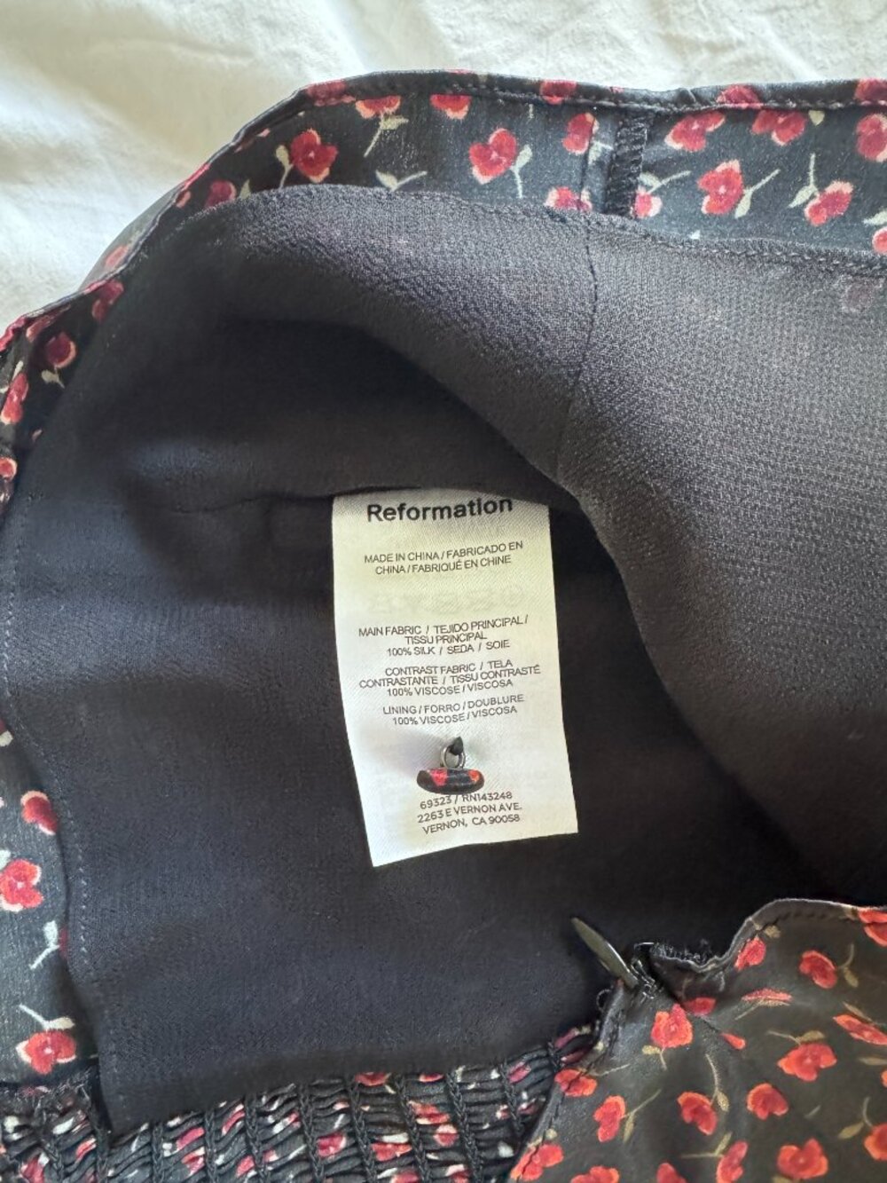 Reformation Black Silk Floral Corset Style Top 2 - Picture 5 of 6